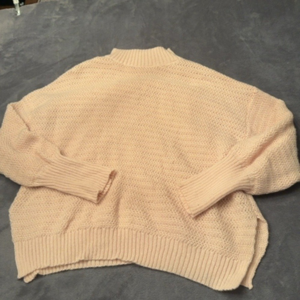 SHEIN Curve Sweater Women 1X Pink Mock Neck Chunky Knit Casual Cozy
